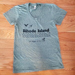 Women's Rhode Island 3% Bigger at Low Tide T-Shirt - Size L - Blue/Green